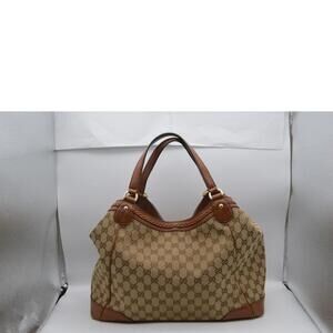 Gucci Leather Bag Tote GG Canvas Interlocking